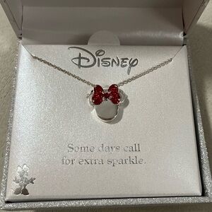 Disney Minnie Necklace With Crystal Bow